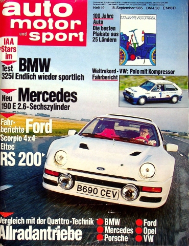 Deckblatt Auto Motor und Sport (19/1985)
